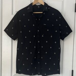 Volcom Black Short Sleeve Shirt with White Pattern